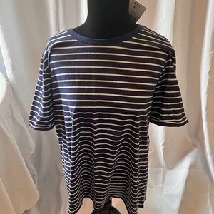 Forever 21 blue & white striped tee, size xl BNWT